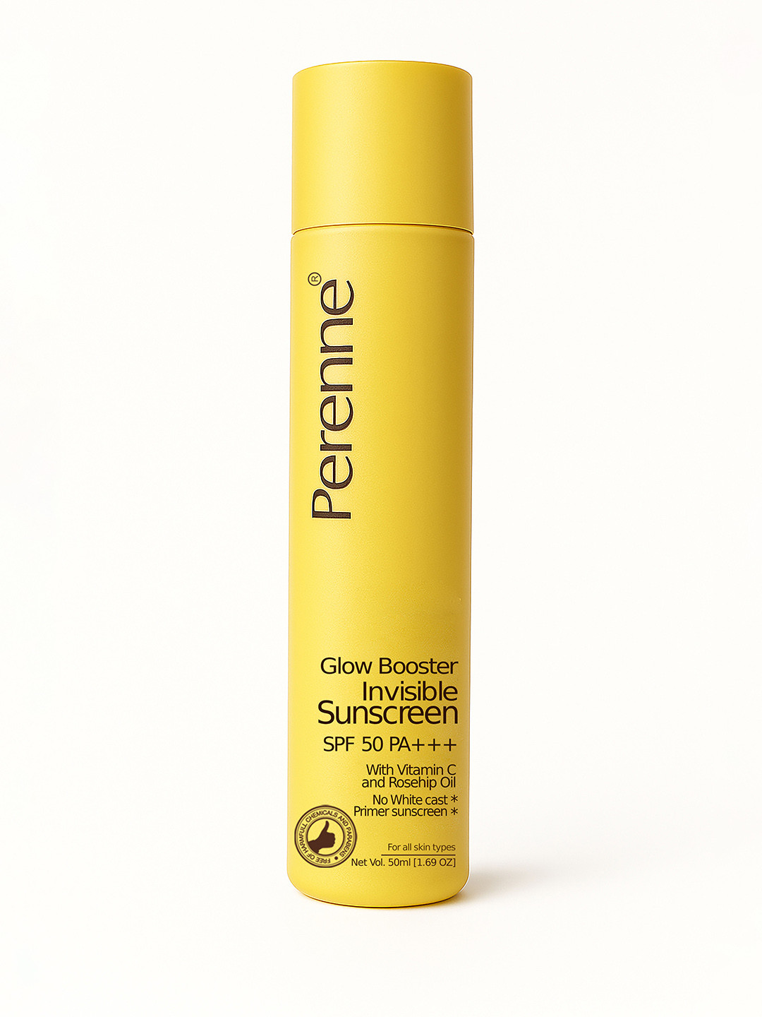 Perenne Glow Booster Invisible Sunscreen SPF 50 PA+++ With Vitamin C and Rosehip Oil 50ml