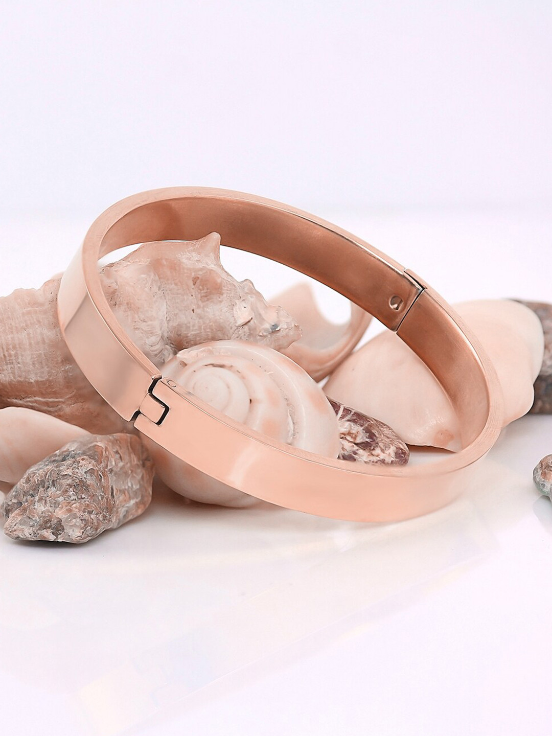 NAKABH Men Rose Gold-Plated Kada Bracelet