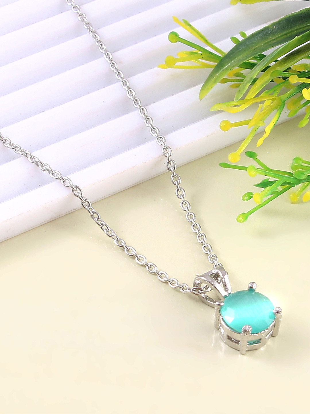 Jewar Mandi Stainless Steel Silver-Plated Rhinestone Chain