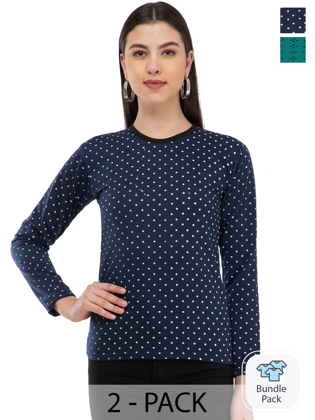 IndiWeaves Women Multicoloured 2 Woollen Pockets T-shirt