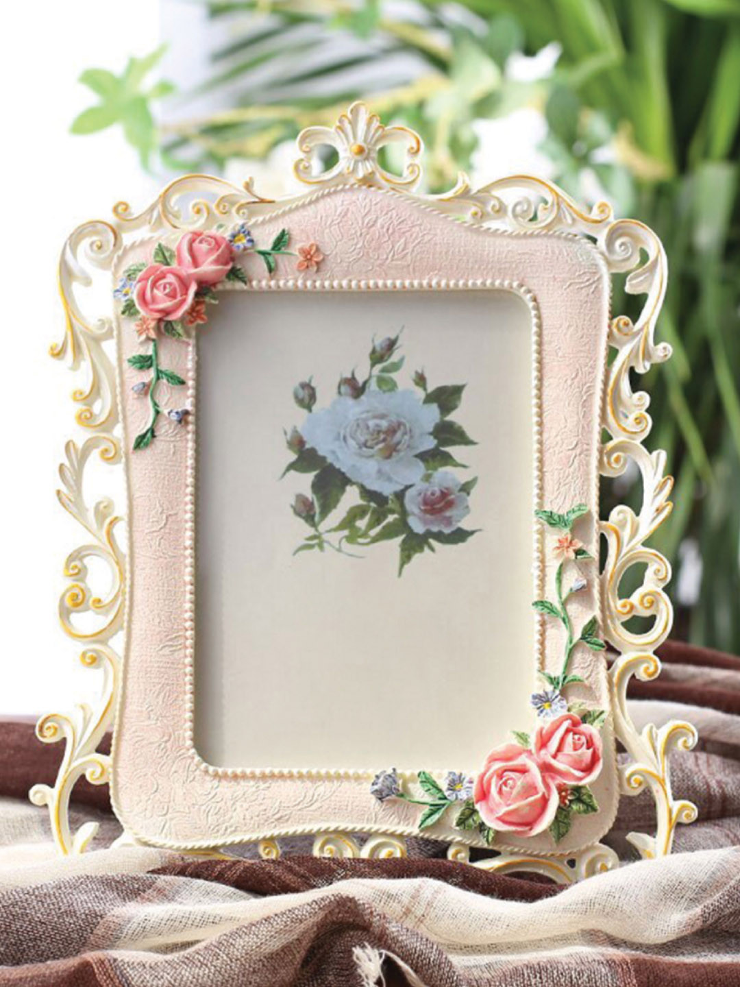 Art Street Pink & Green Resin Painted Photo Frame