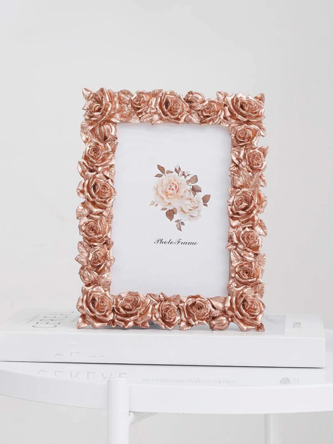 Art Street Pink & White Rose Textured Table Photo Frame