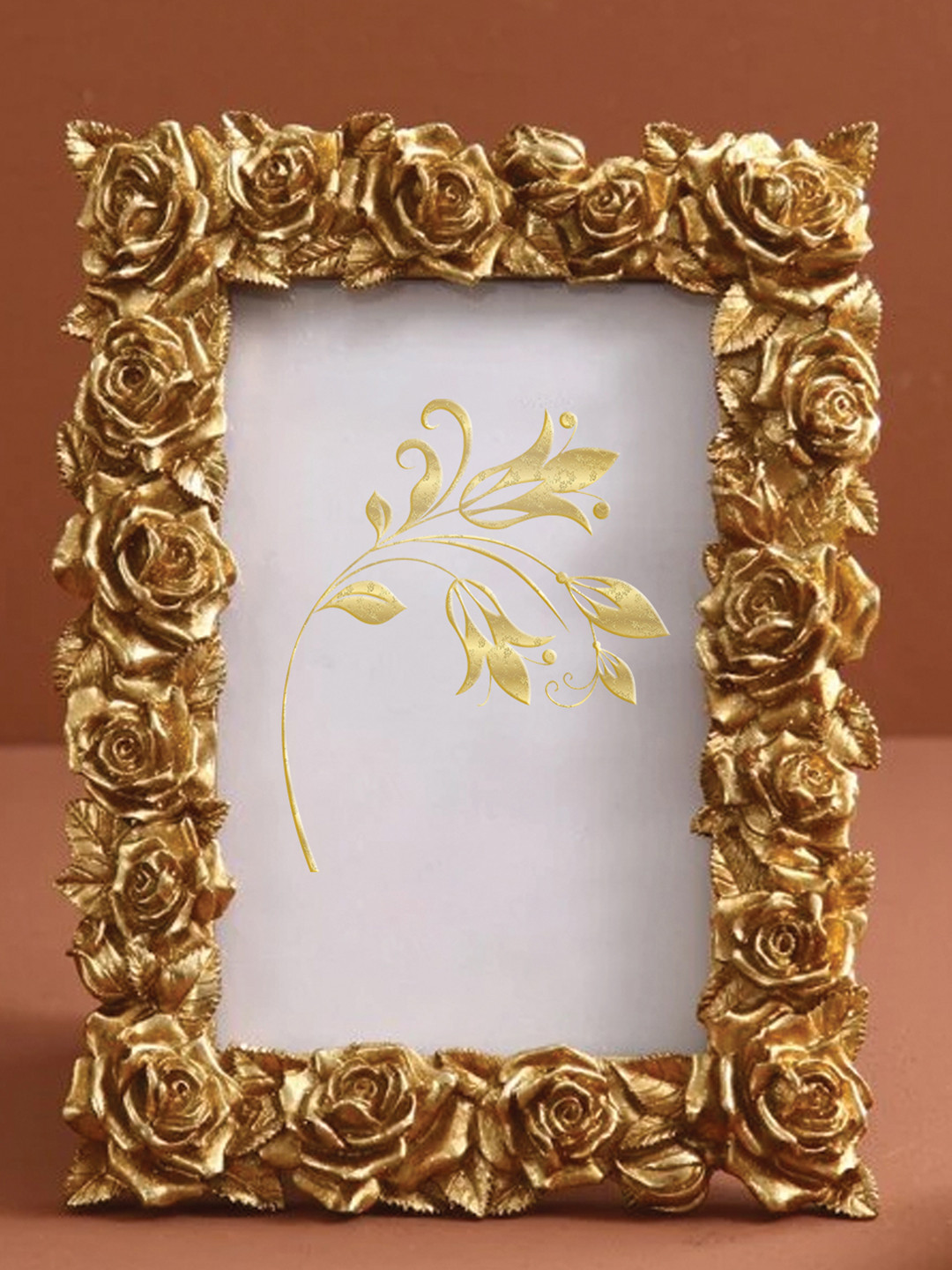Art Street Golden Rose Textured Table Photo Frame