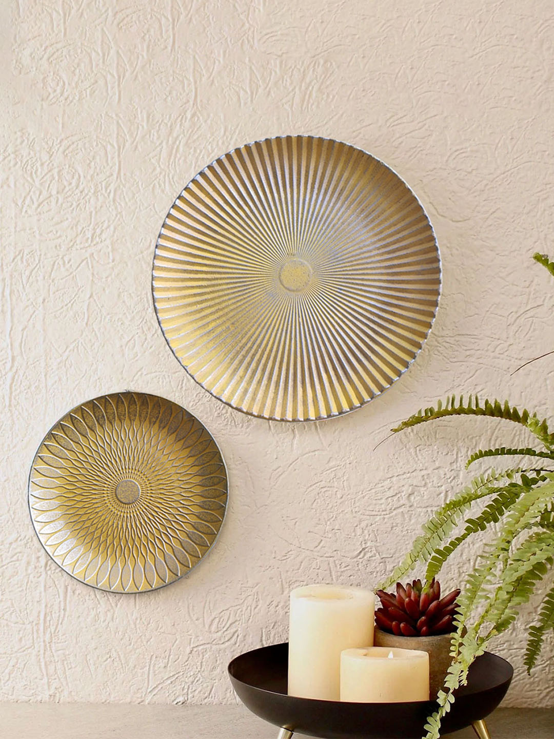 Art Street Wood Glossy Hanging Hall 2Pcs Wall Plates-12In