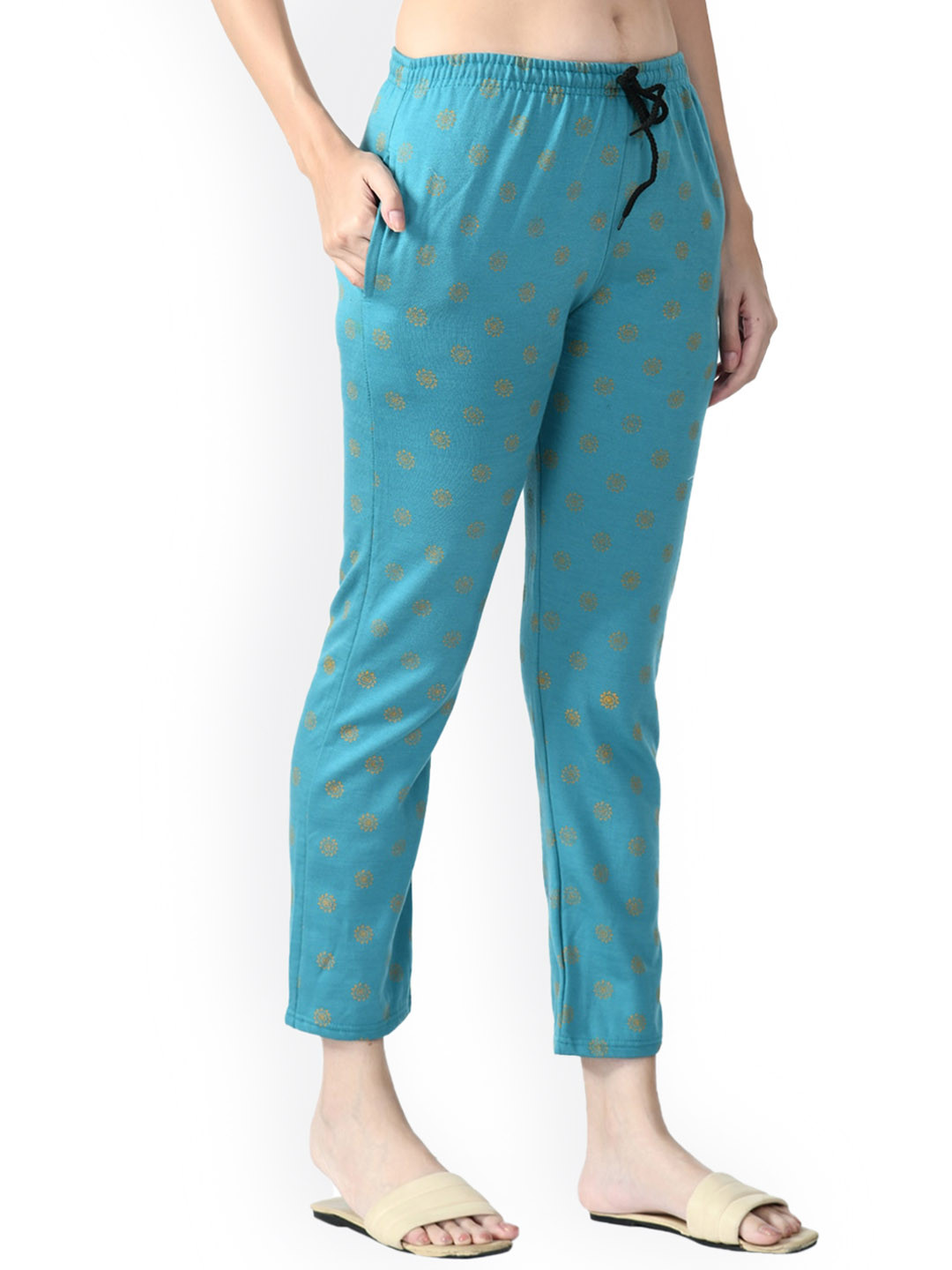 IndiWeaves Women Printed Fleece Lounge Pant