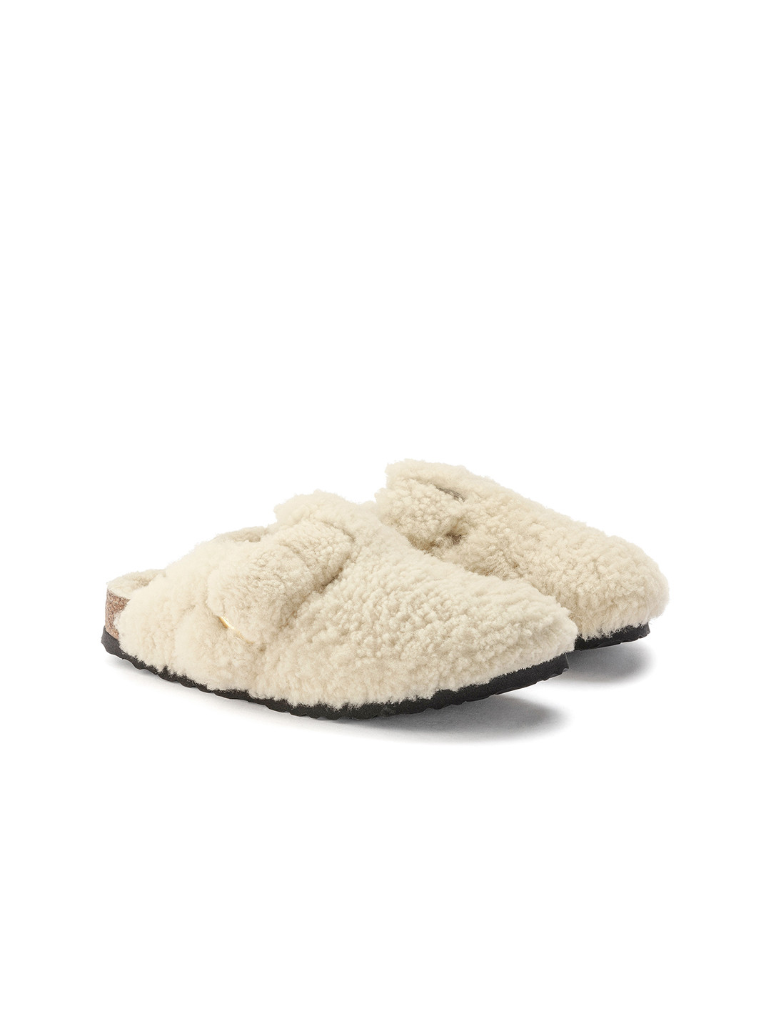 Birkenstock Boston Big Buckle Eggshell Narrow Width Shearling Clogs