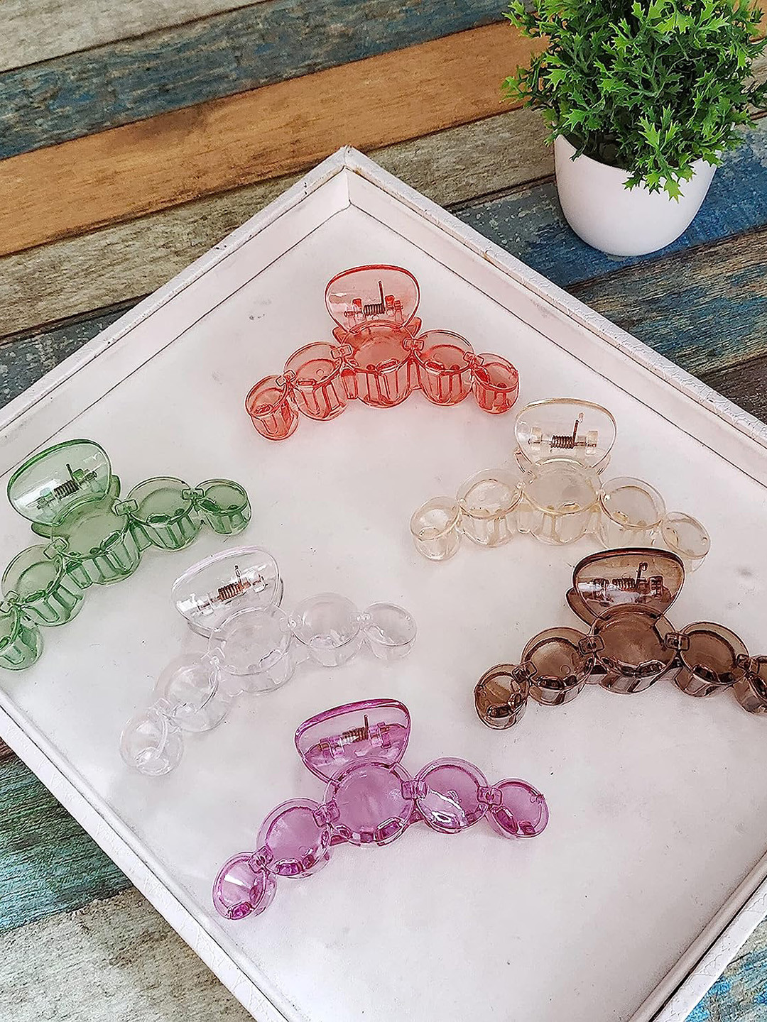 CHRONEX Set of 6 Assorted Transparent Claw Clips