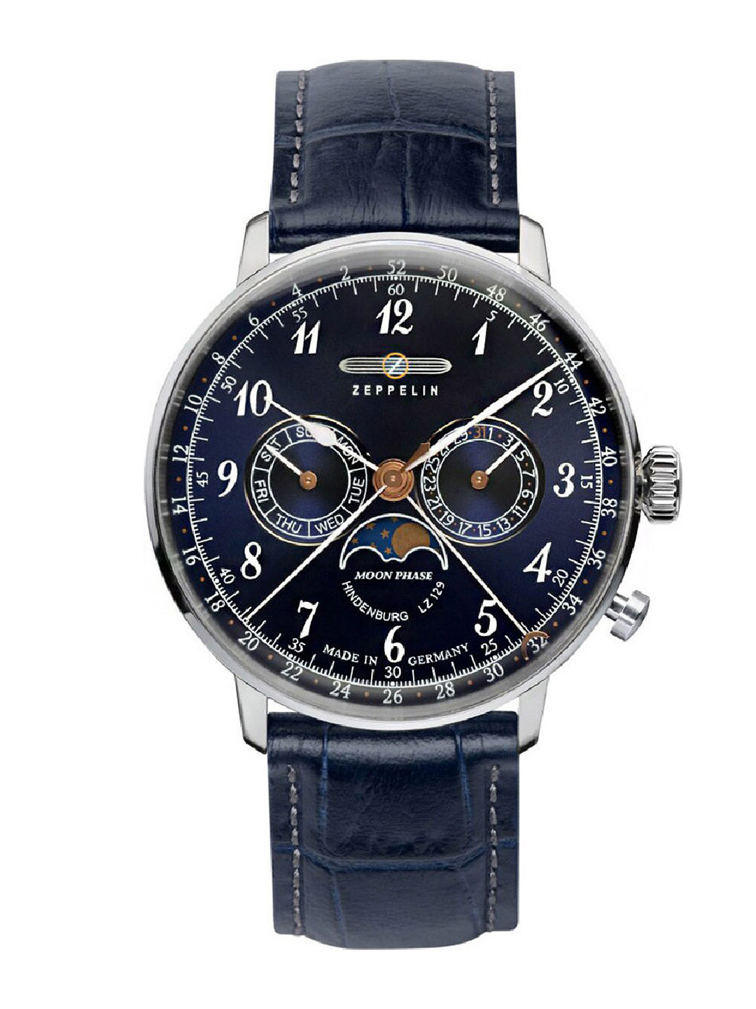 ZEPPELIN Men Patterned Dial & Leather Textured Straps Analogue Watch 70363