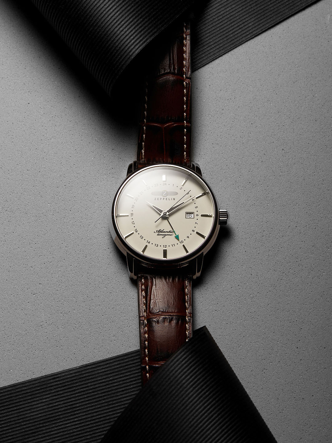 ZEPPELIN Atlantic Men Patterned Dial & Leather Straps Analogue Watch 84425