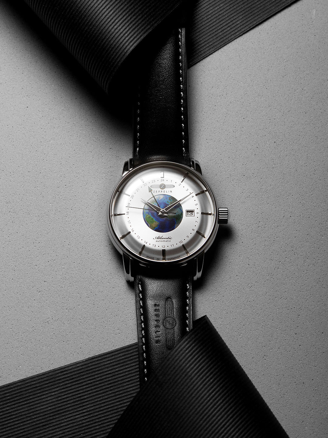 ZEPPELIN Lz 120 Bodensee Leather Straps Analogue Automatic Motion Powered Watch 84681