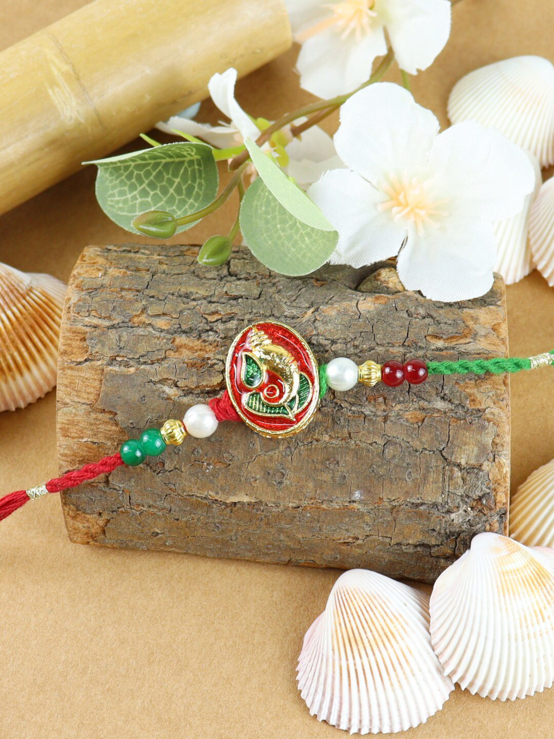 Asthetika Men Ganesha Charm BeadedRakhi