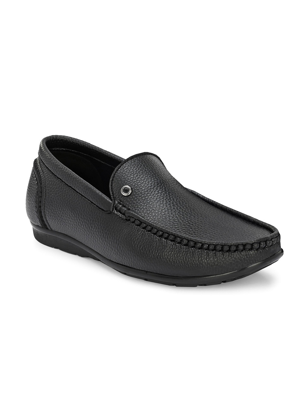 Hitz Men Textured Leather Penny Loafers