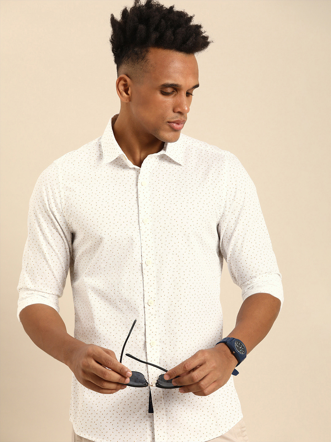 Being Human Pure Cotton Slim Fit Floral Printed Casual Shirt