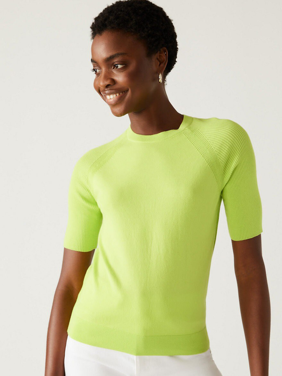 Marks & Spencer Round Neck Short Sleeve Top