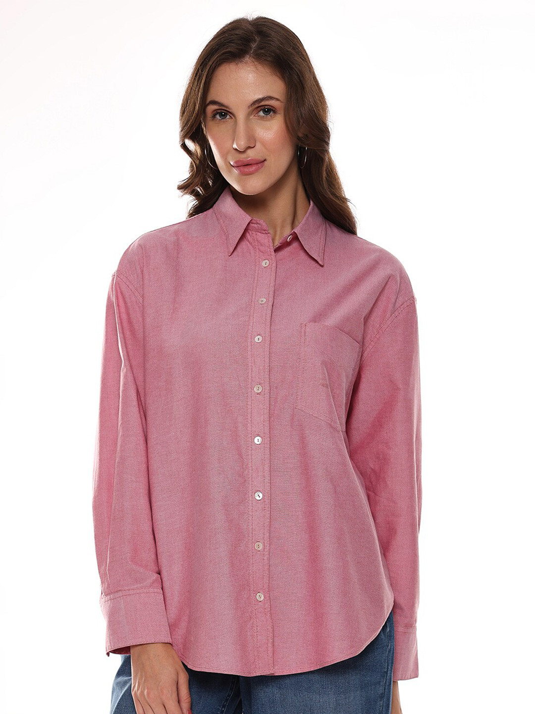 Gazillion Relaxed Spread Collar Cotton Casual Shirt