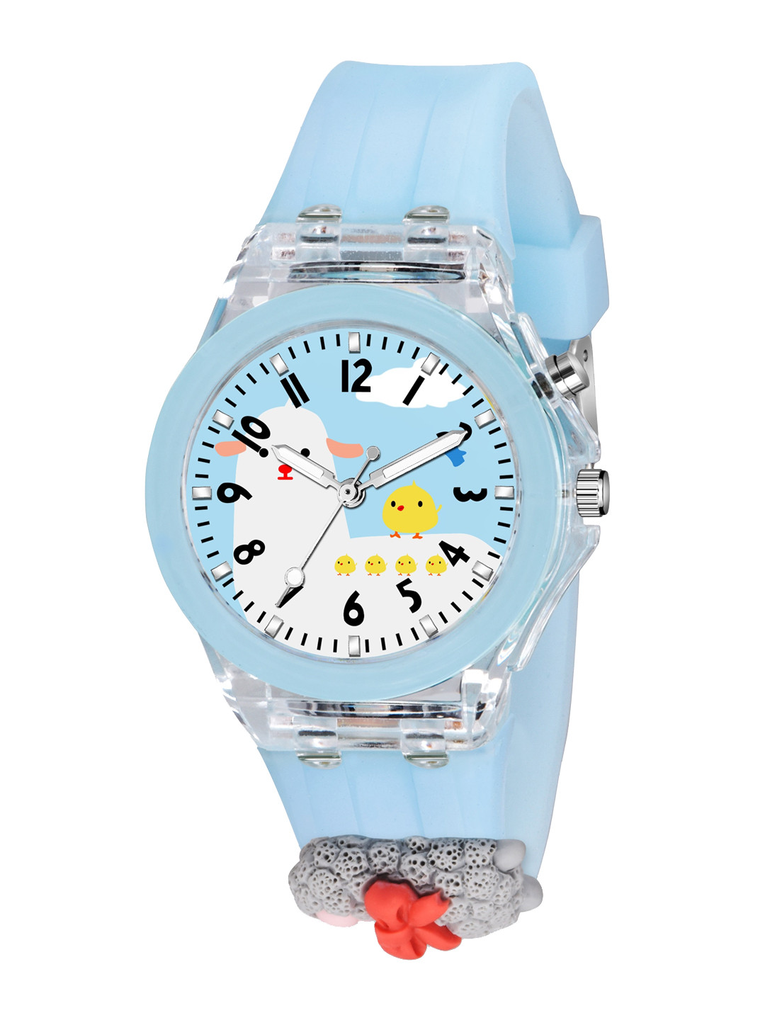 SWADESI STUFF Girls Printed Dial & Blue Straps Analogue Watch MULTILIGHT SHEEP