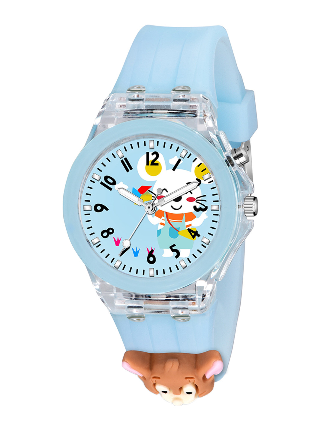 SWADESI STUFF Girls Printed Printed Dial & Blue Straps Analogue Watch MULTILIGHT MOUSE