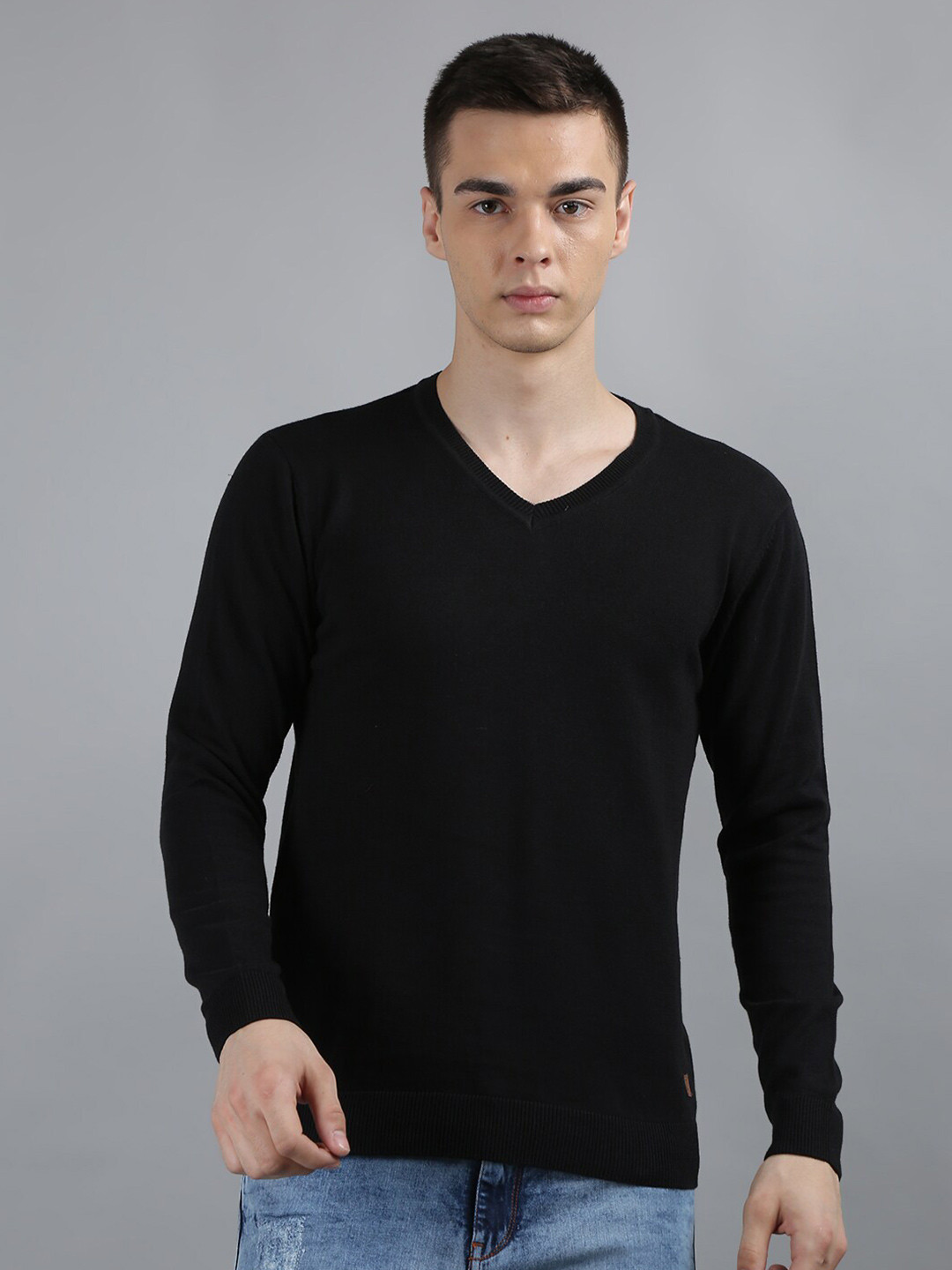 TIM PARIS Long Sleeves V-Neck Cotton Pullover