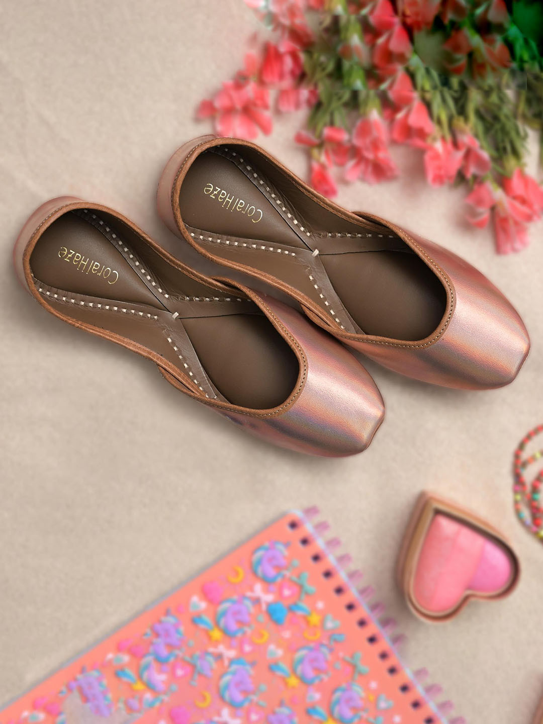 Coral Haze Rosaline Square Toe Mojaris