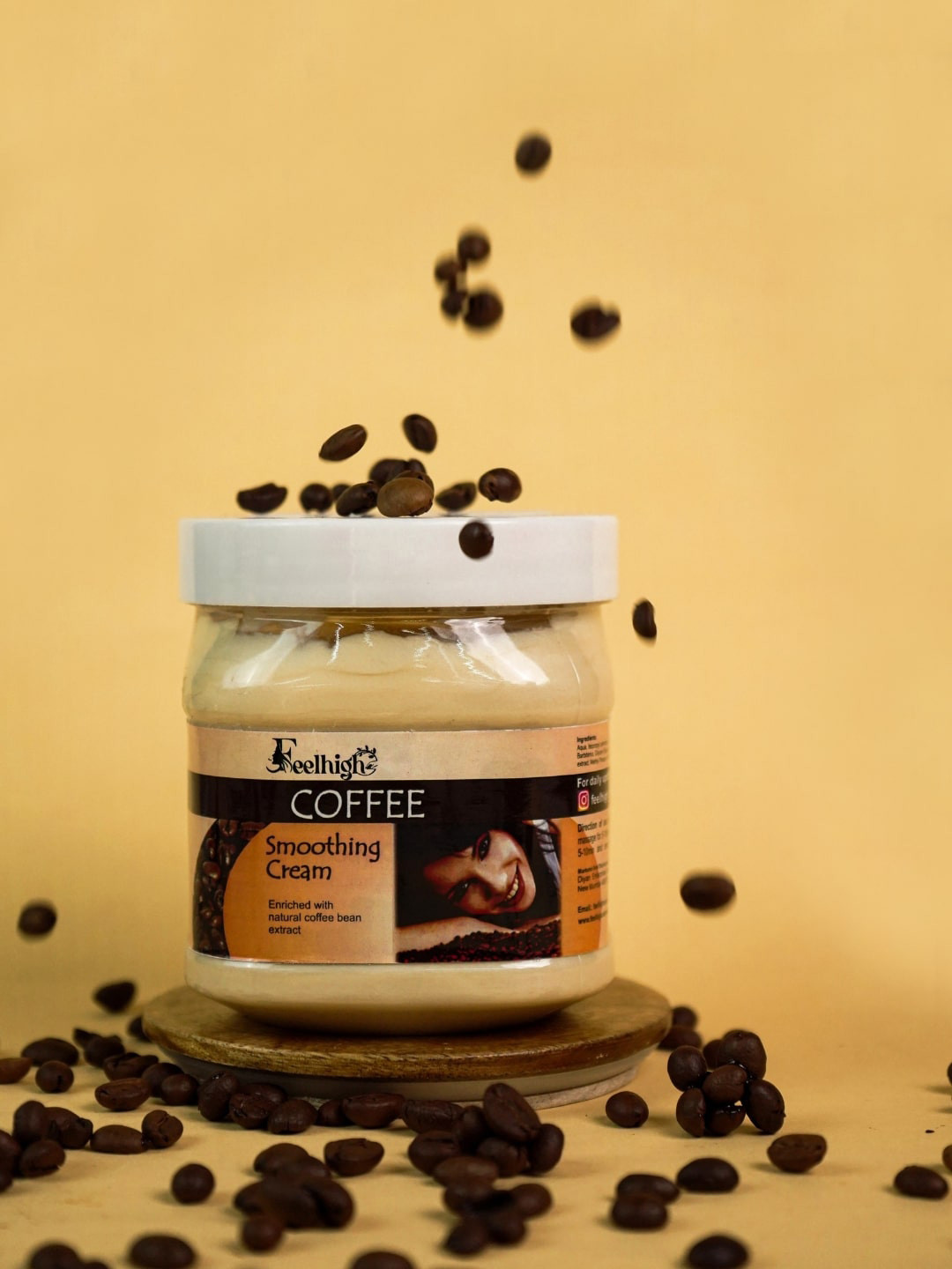FEELHIGH Coffee Smoothening Face & Body Cream - 500 ml