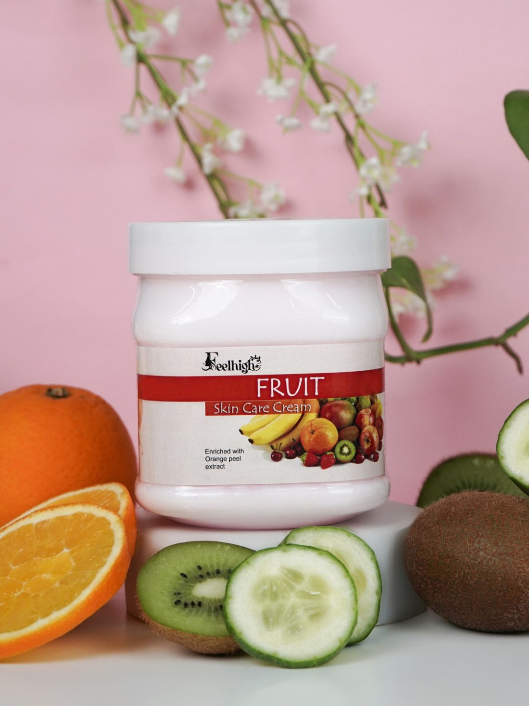 FEELHIGH Mix Fruit Face & Body Cream with Orange Peel Extract - 500 ml