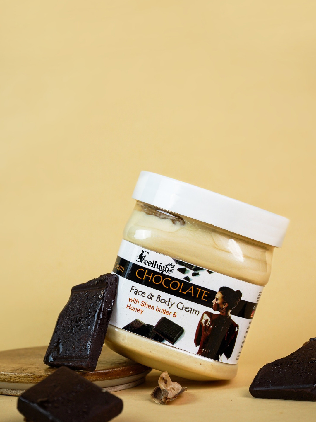 FEELHIGH Chocolate Face & Body Cream wit Shea Butter & Honey - 500 ml