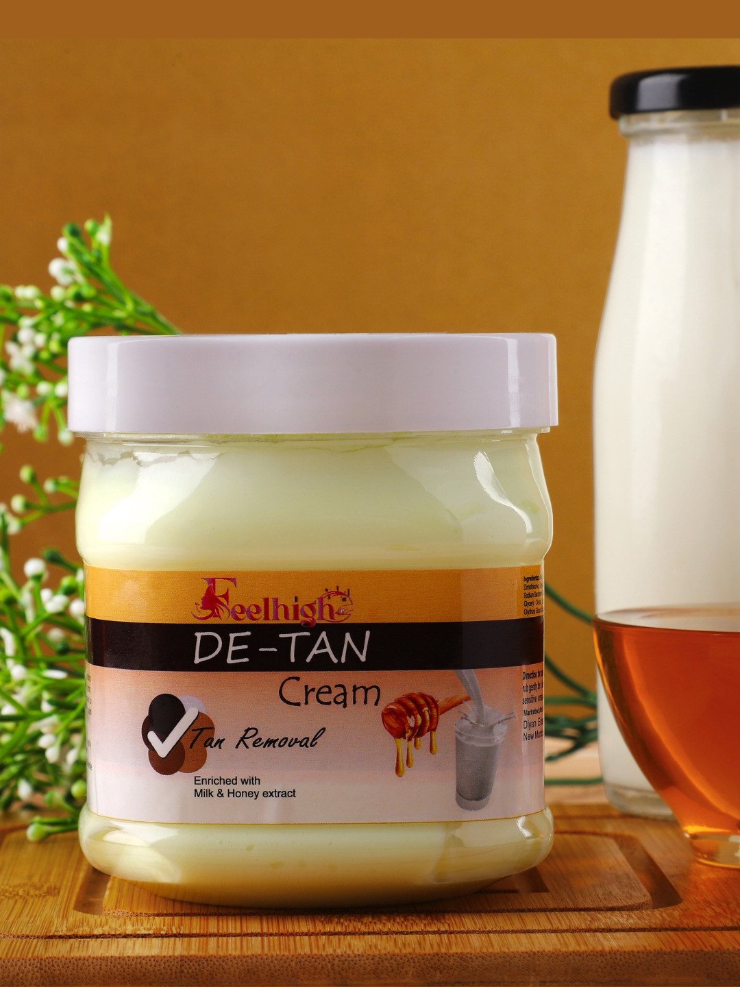 FEELHIGH De-Tan Face & Body Cream with Milk & Honey - 500 ml