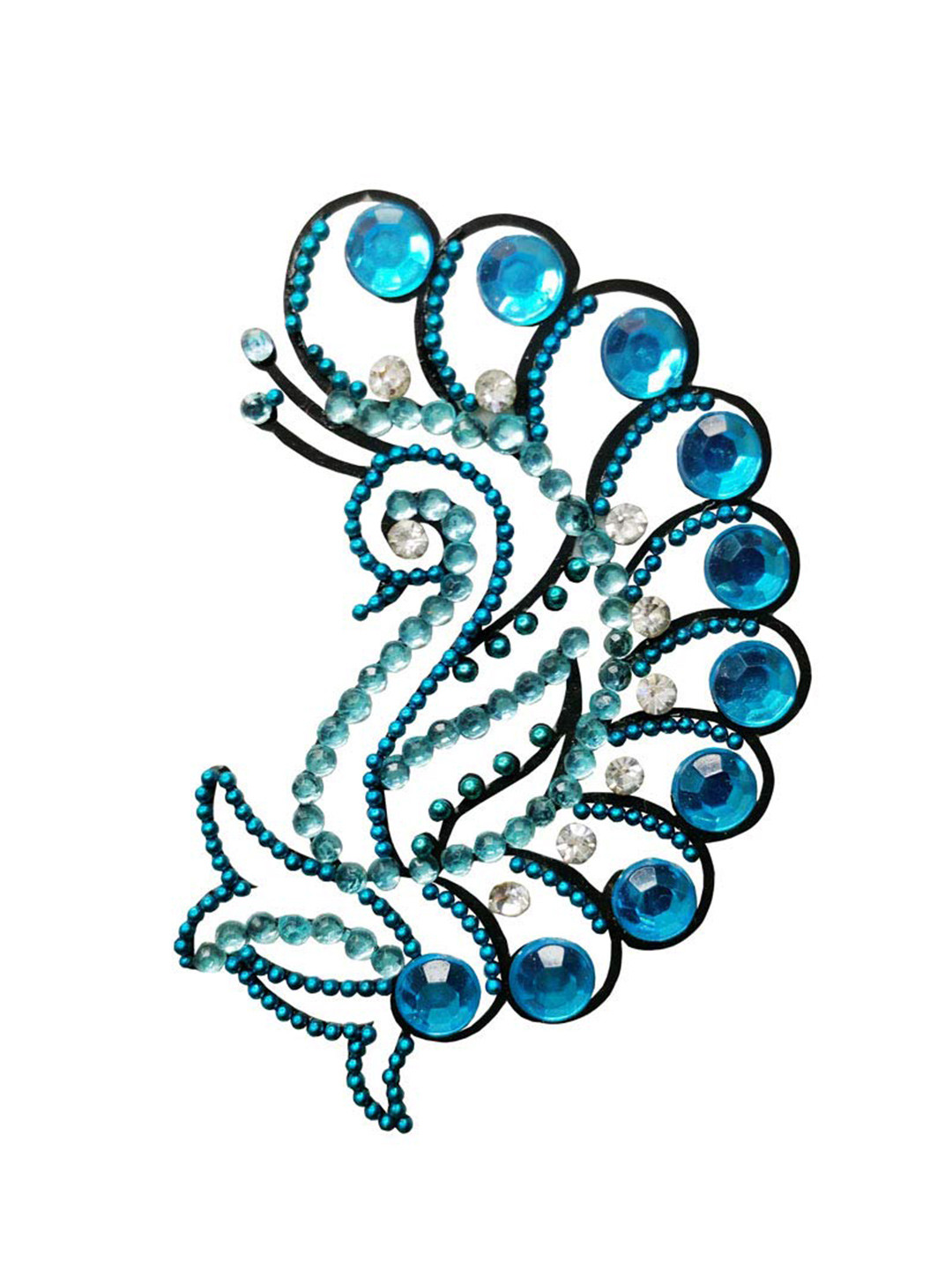 Comet Busters BJ003 Temporary Jewel Handcrafted Tattoo - Blue