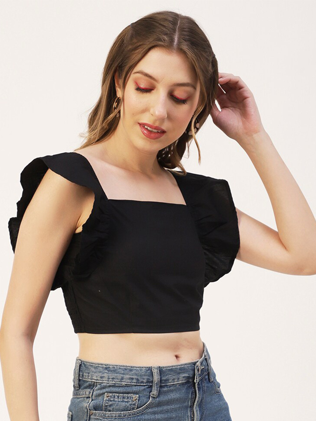 Moomaya Cotton Regular Crop Top