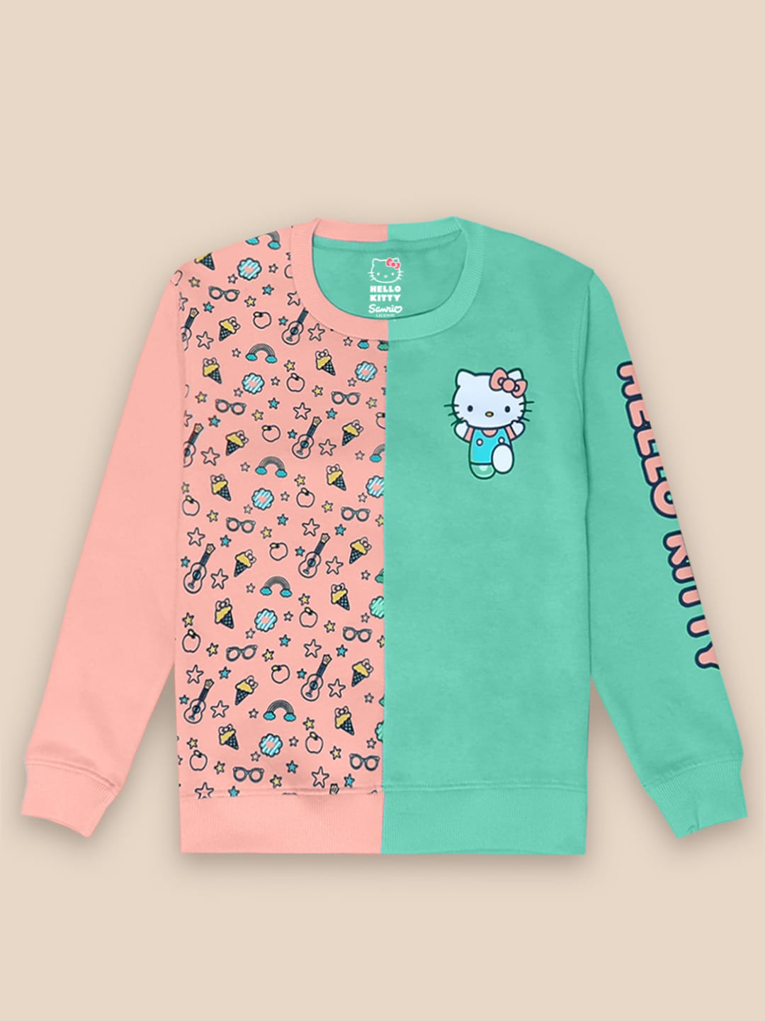 Kids Ville Girls Hello Kitty Printed Cotton Pullover