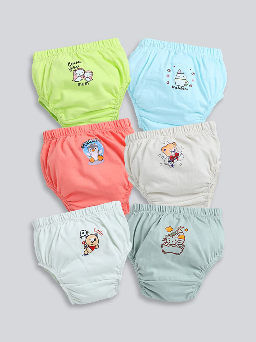 MooNKids Infants Pack Of 6 Printed Cotton Basic Briefs MK_Bloomer_66
