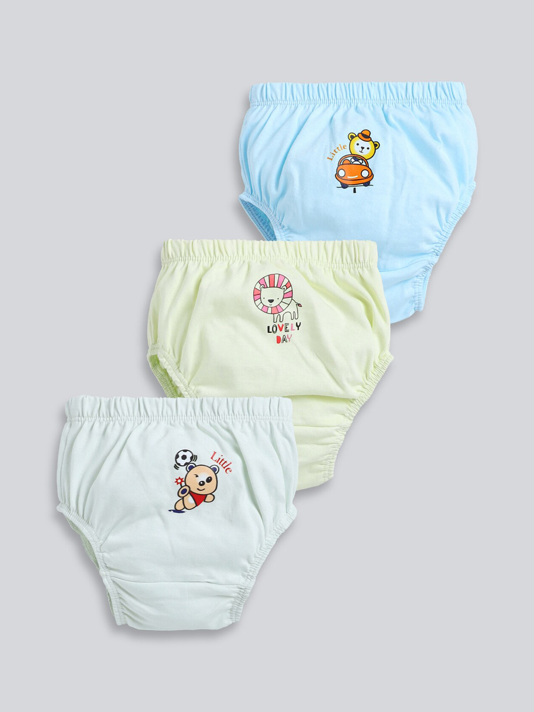 MooNKids Infants Pack Of 3 Printed Cotton Basic Briefs MK_Bloomer_311