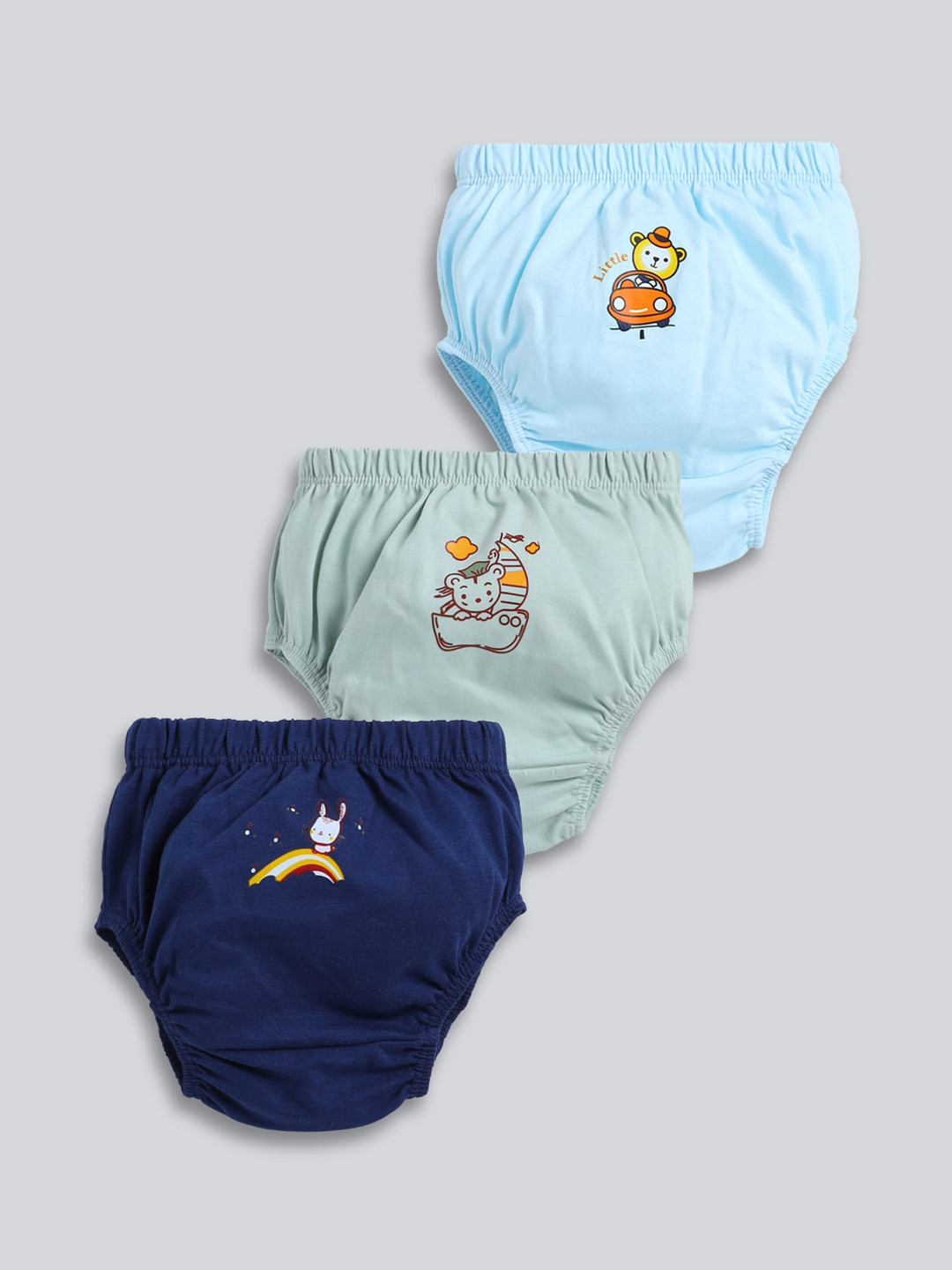 MooNKids Infant Pack Of 3 Printed Cotton Basic Briefs MK_Bloomer_312