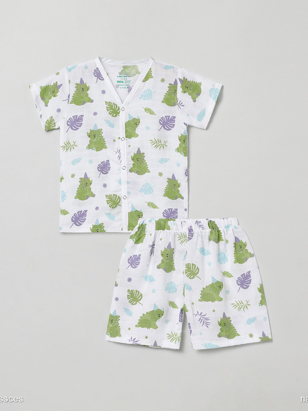The Boo Boo Club Kids Printed Organic Cotton Shirt with Shorts