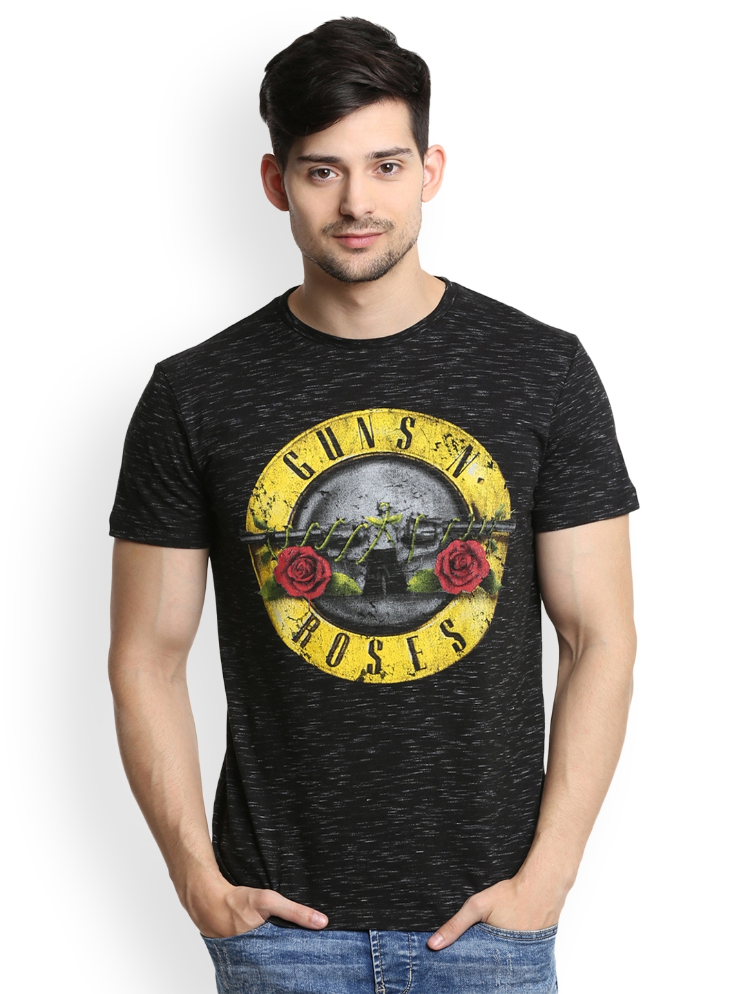 myntra black t shirt