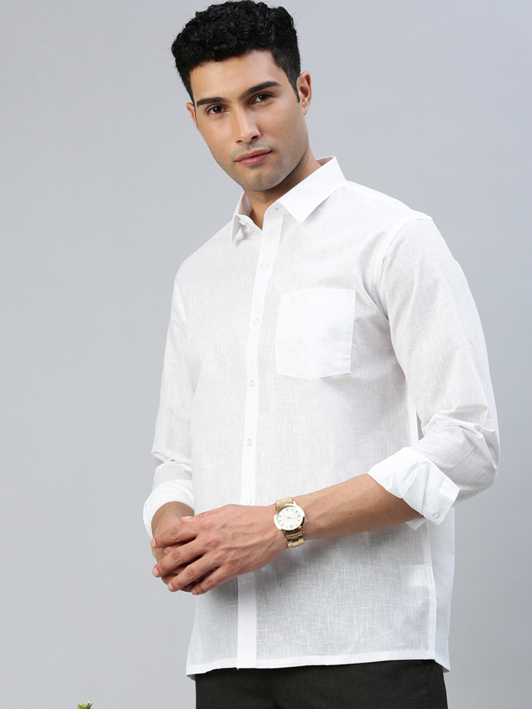 Ramraj Regular Fit Shirt Collar Pure Cotton Casual Shirt