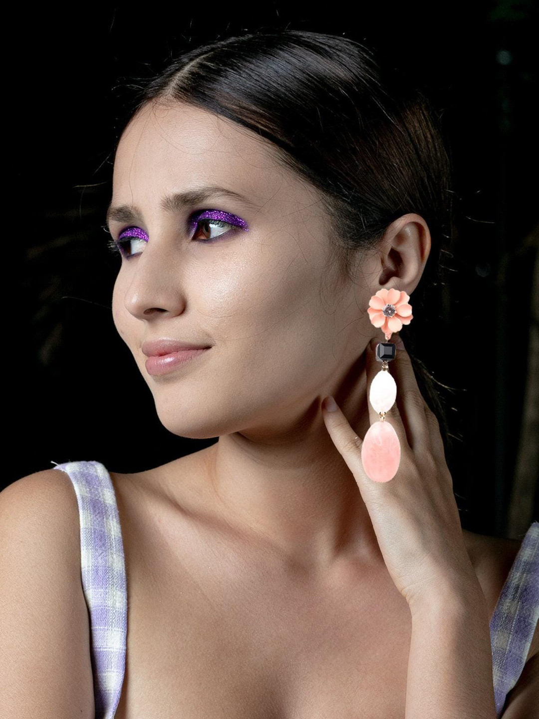 ODETTE Beaded Floral Drop Earrings