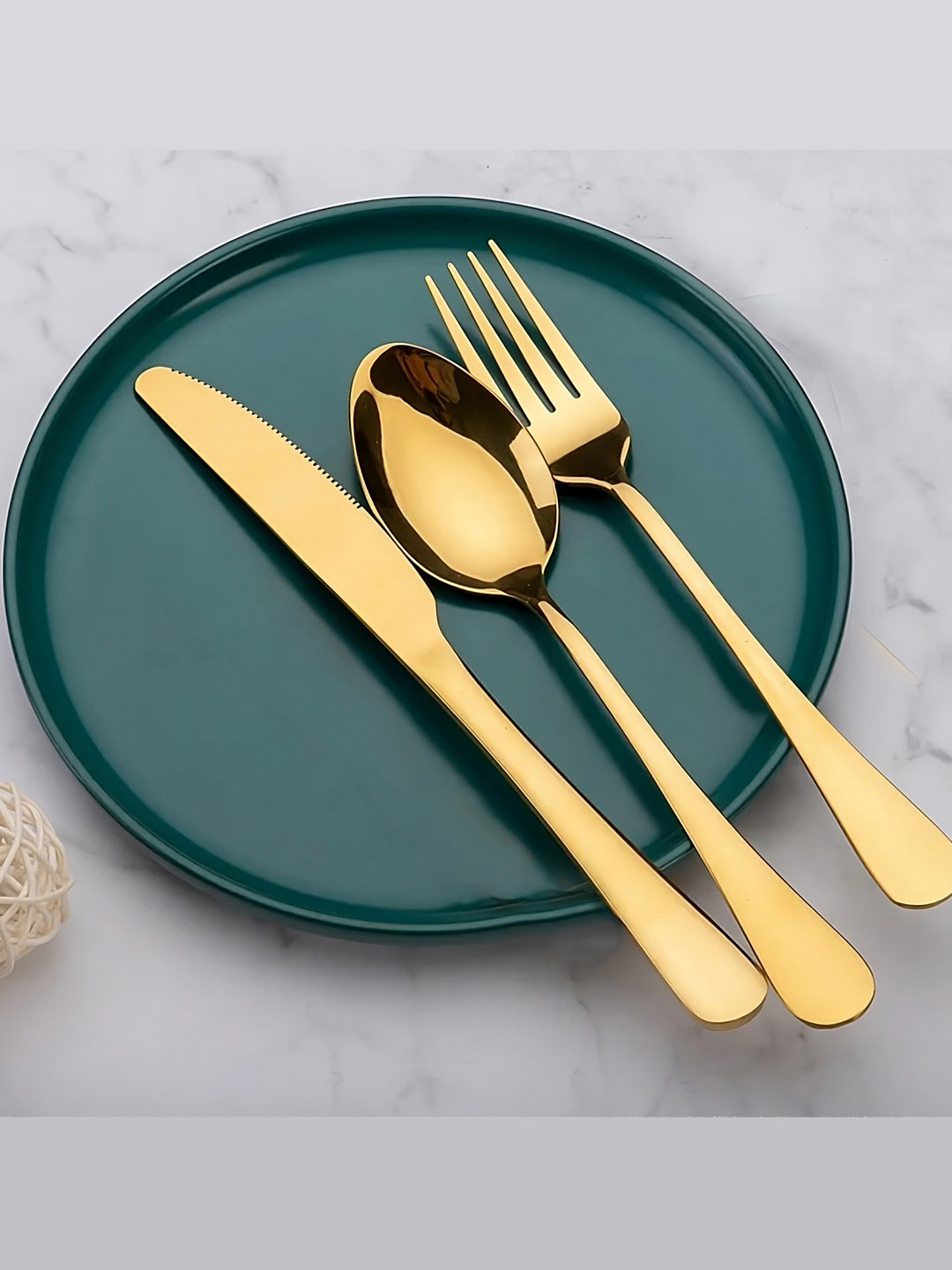 BonZeaL 3 pcs Gold Premium Stainless Steel Luxury Cutlery Set