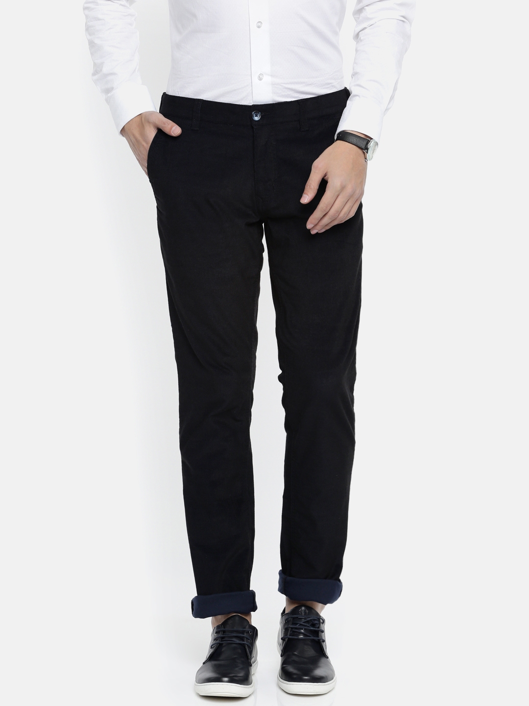 Buy Parx Khaki Blend Slim Fit Flat Front Trousers for Men Online  Tata CLiQ