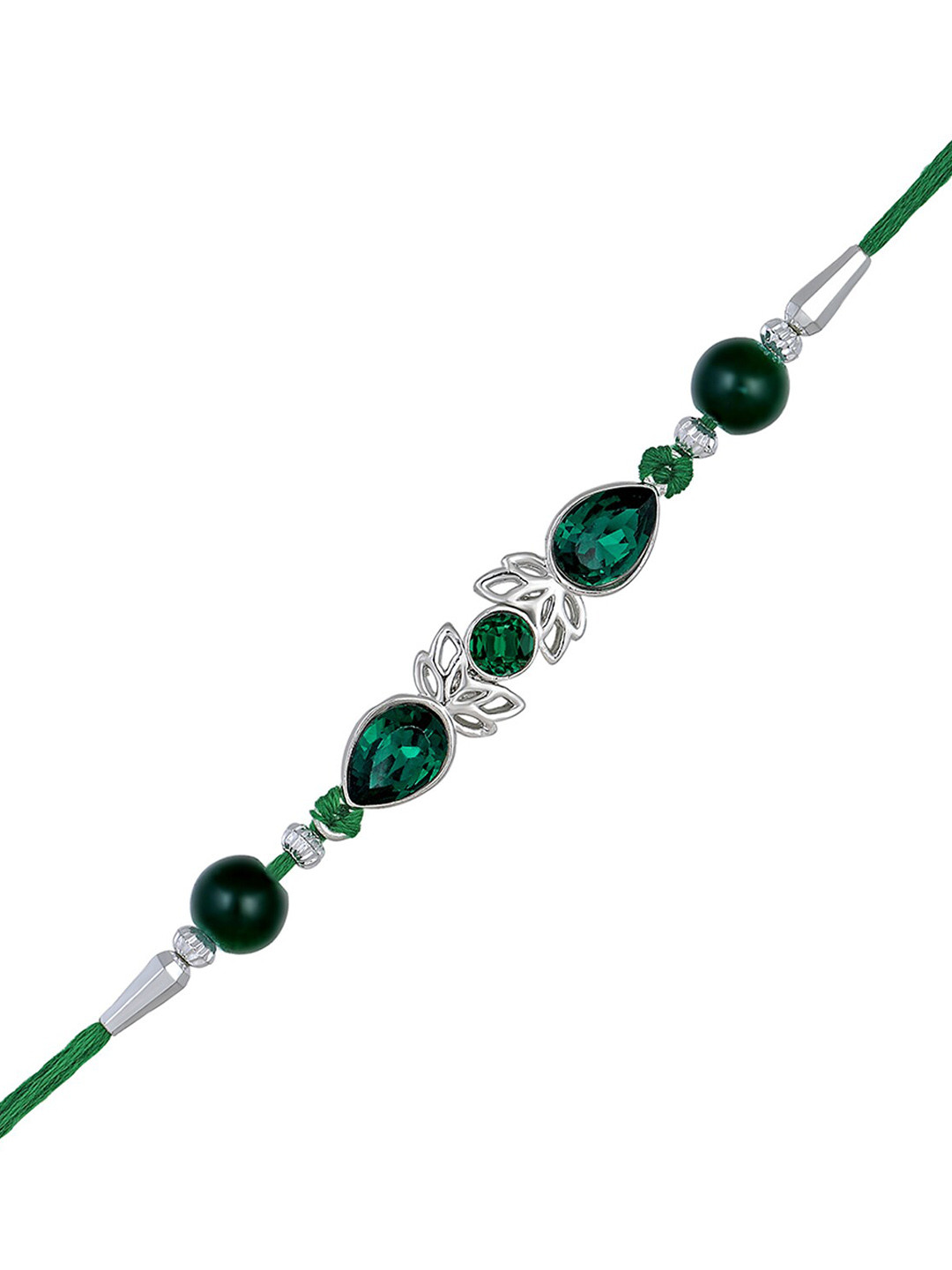 Mahi Silver-Plated Water Drop Rakhi