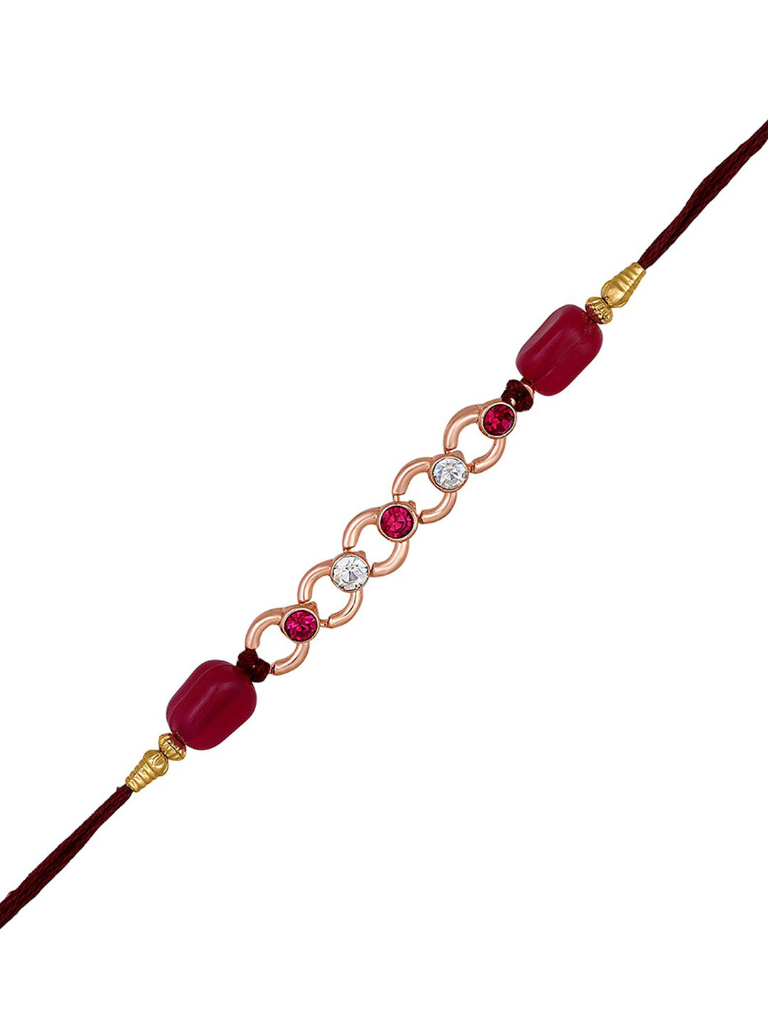 Mahi Stone-Studded Circular Link Charm Rakhi