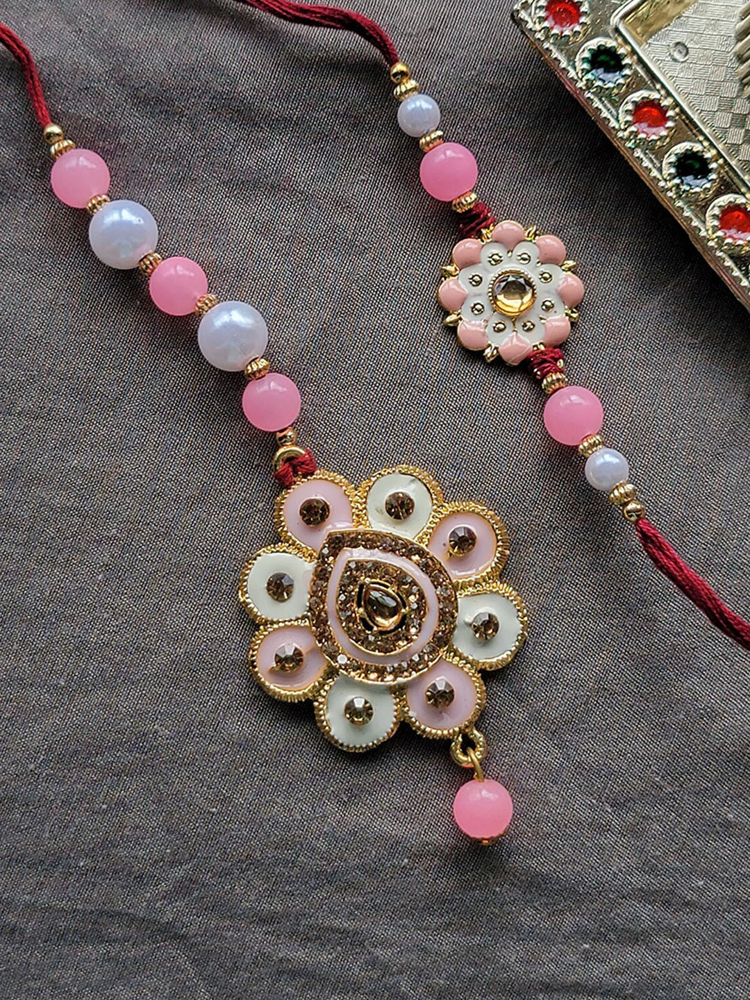 Mahi Unisex Set Of 2 Couple Thread Rakhis