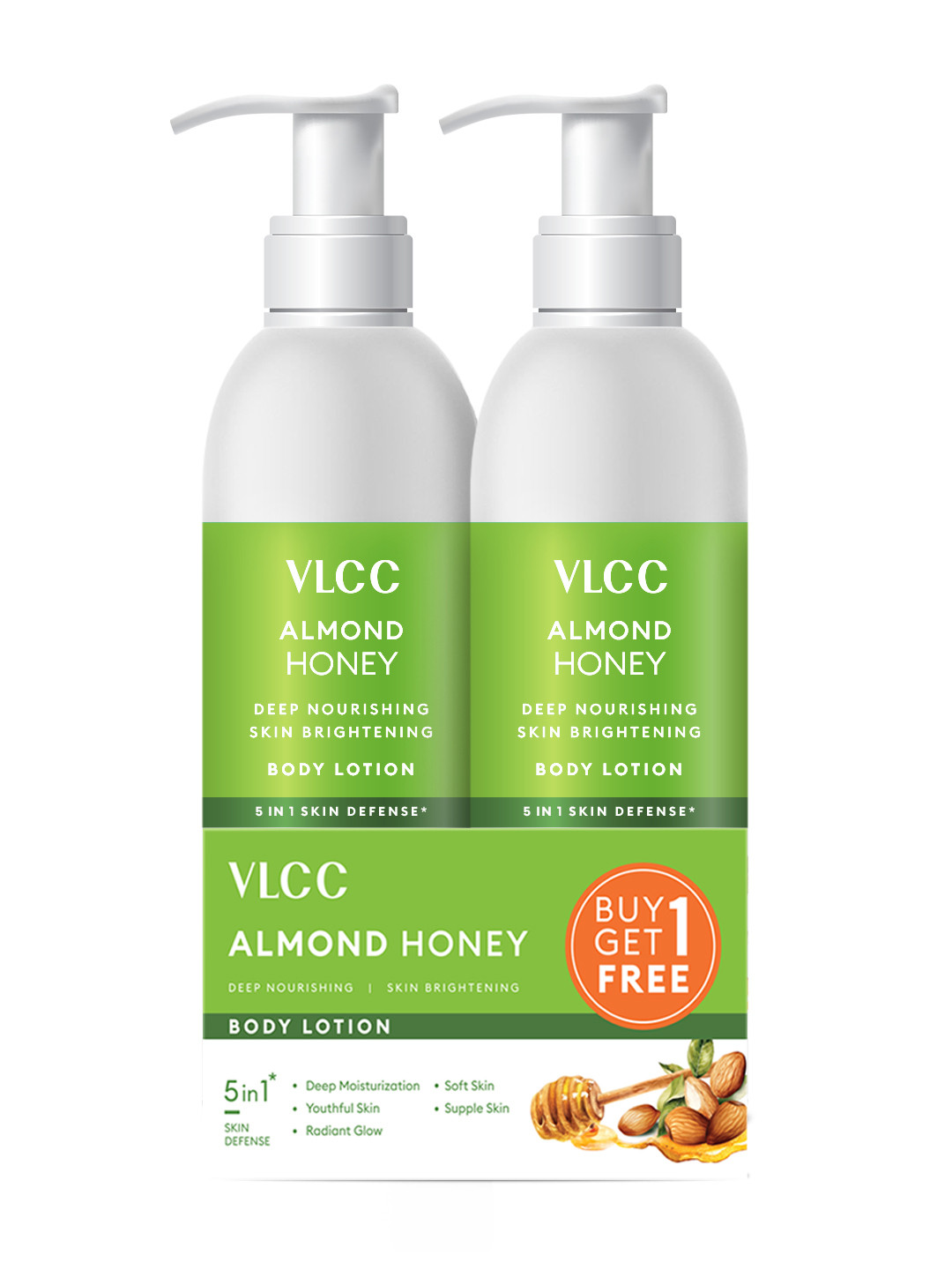 VLCC Almond Honey Deep Nourishing & Brightening Body Lotion - Buy One Get One-350 ml Each