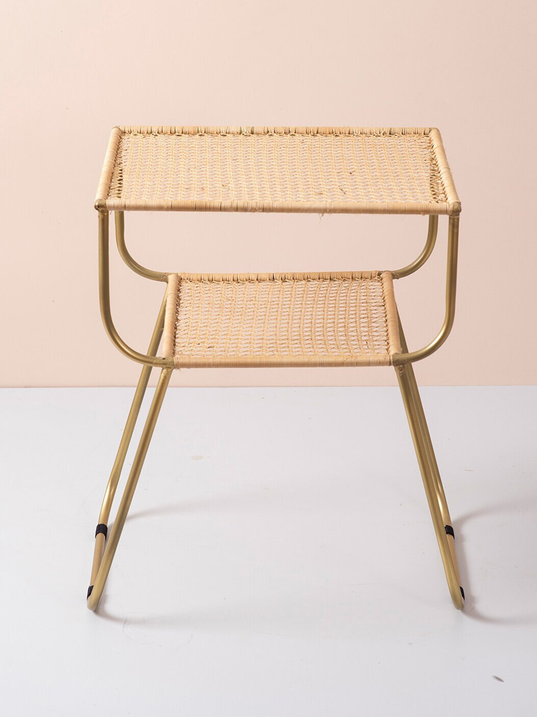 nestroots Beige Weeker Two Time Magazine Coffee Table