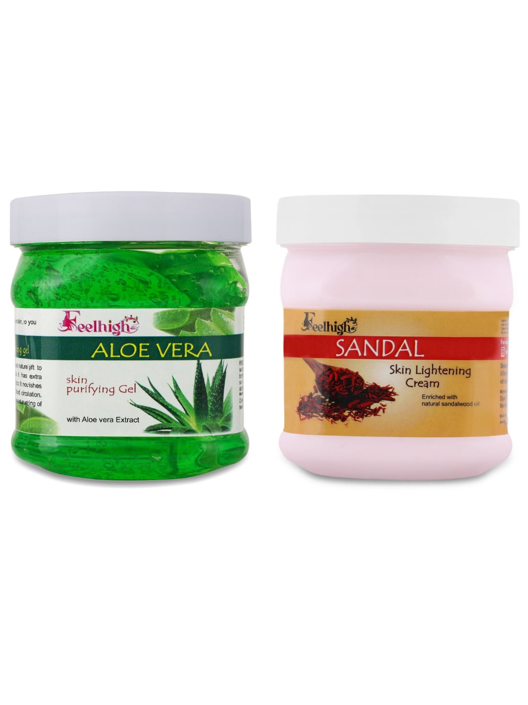 FEELHIGH Aloe Vera Gel And Sandal Cream - 500gm