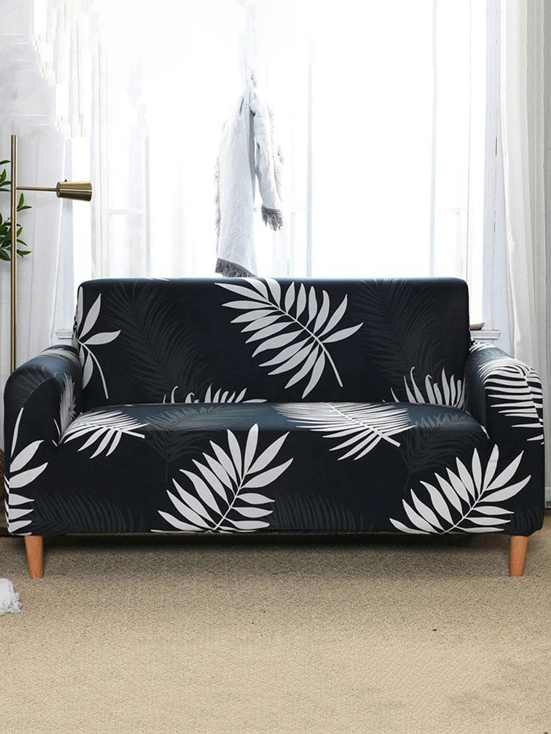 YouBella Navy Blue Printed 4-Seater Sofa Cover