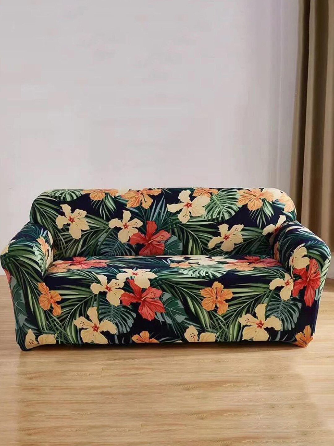 YouBella Green & Red Printed Polyester 4-Seater Sofa Covers
