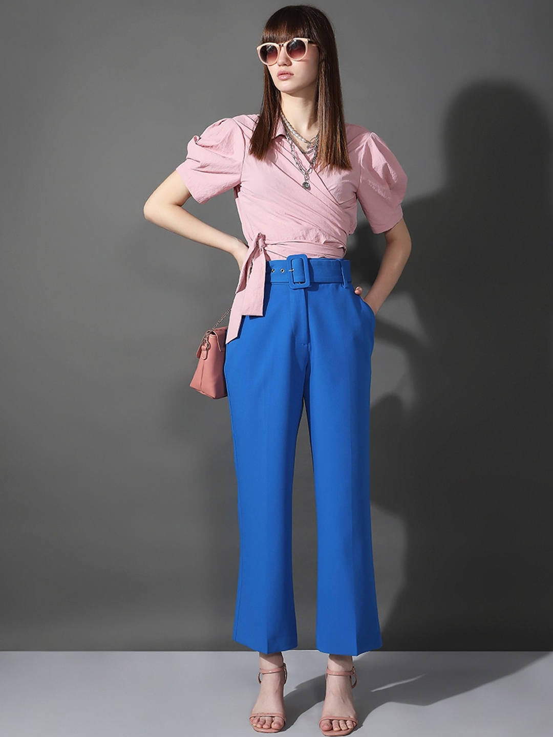 Vero Moda Women Straight Fit High Rise Pleated Parallel Trousers - Trousers for Women 23967056 | Myntra
