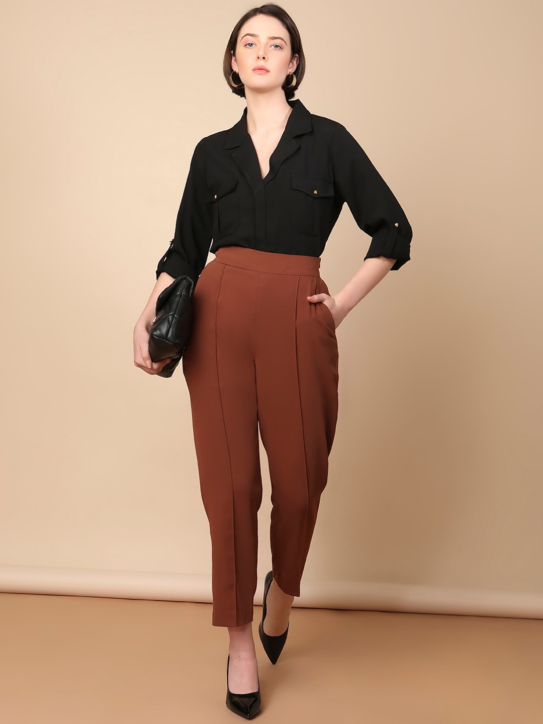 2021 Women Pants Fashion Linen Cotton Solid Elastic Waist Trousers Fe