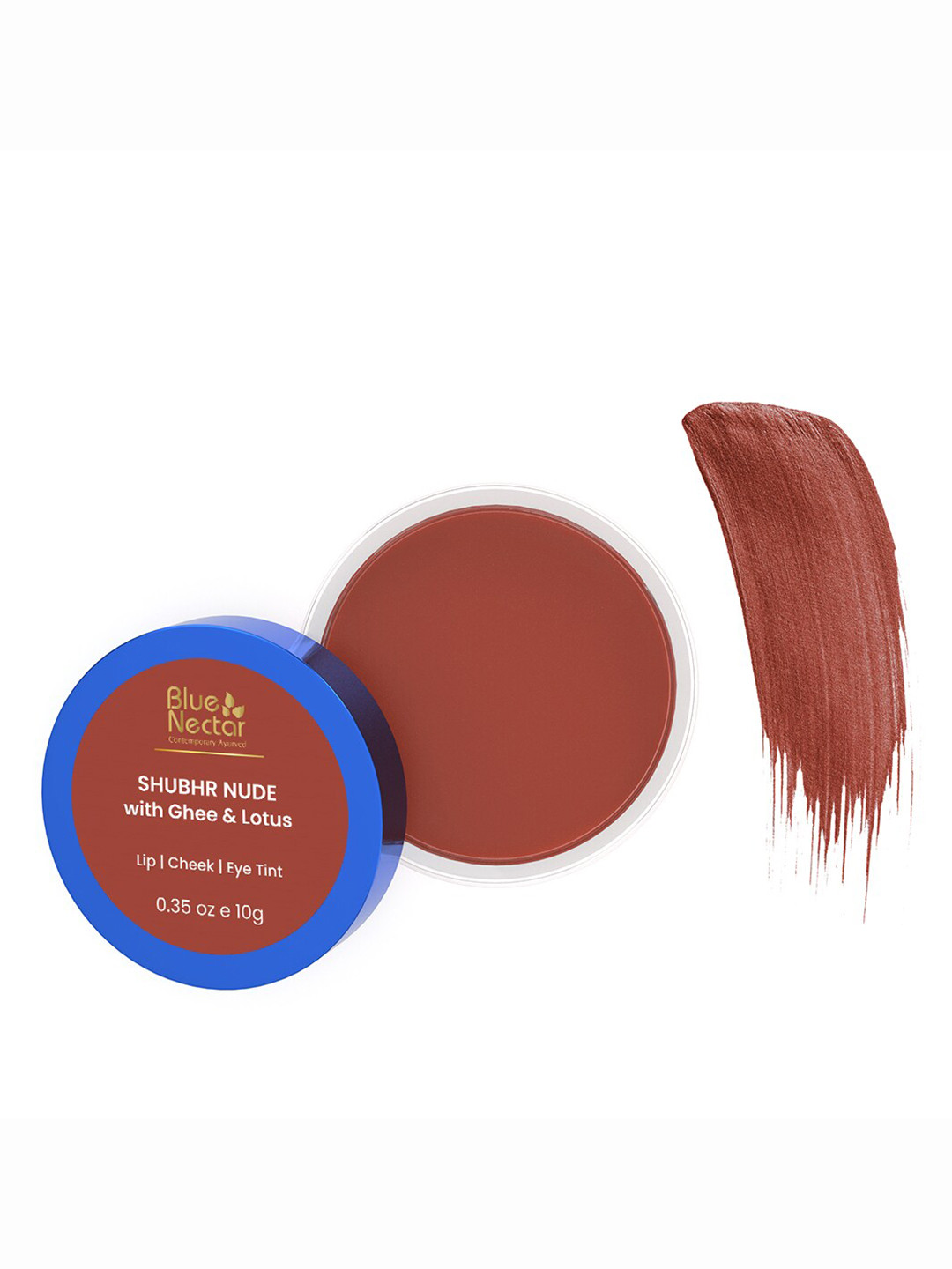 Blue Nectar Shubhr Nude Lip & Cheek Tint With Ghee, Shea Butter & Lotus -10gm -Lotus Nude